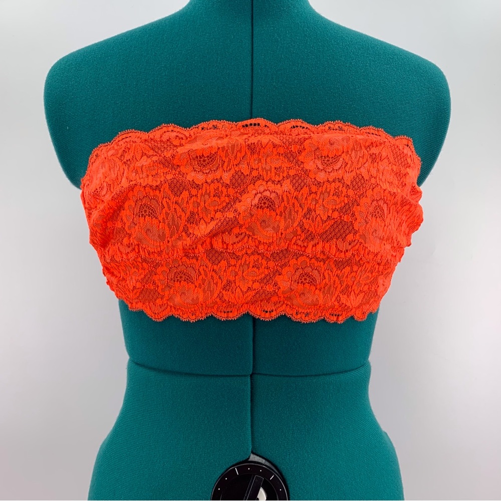 Cosabella NWT Fluorescent Orange Flirtie Never Say Never Bandeau Bra, Medium